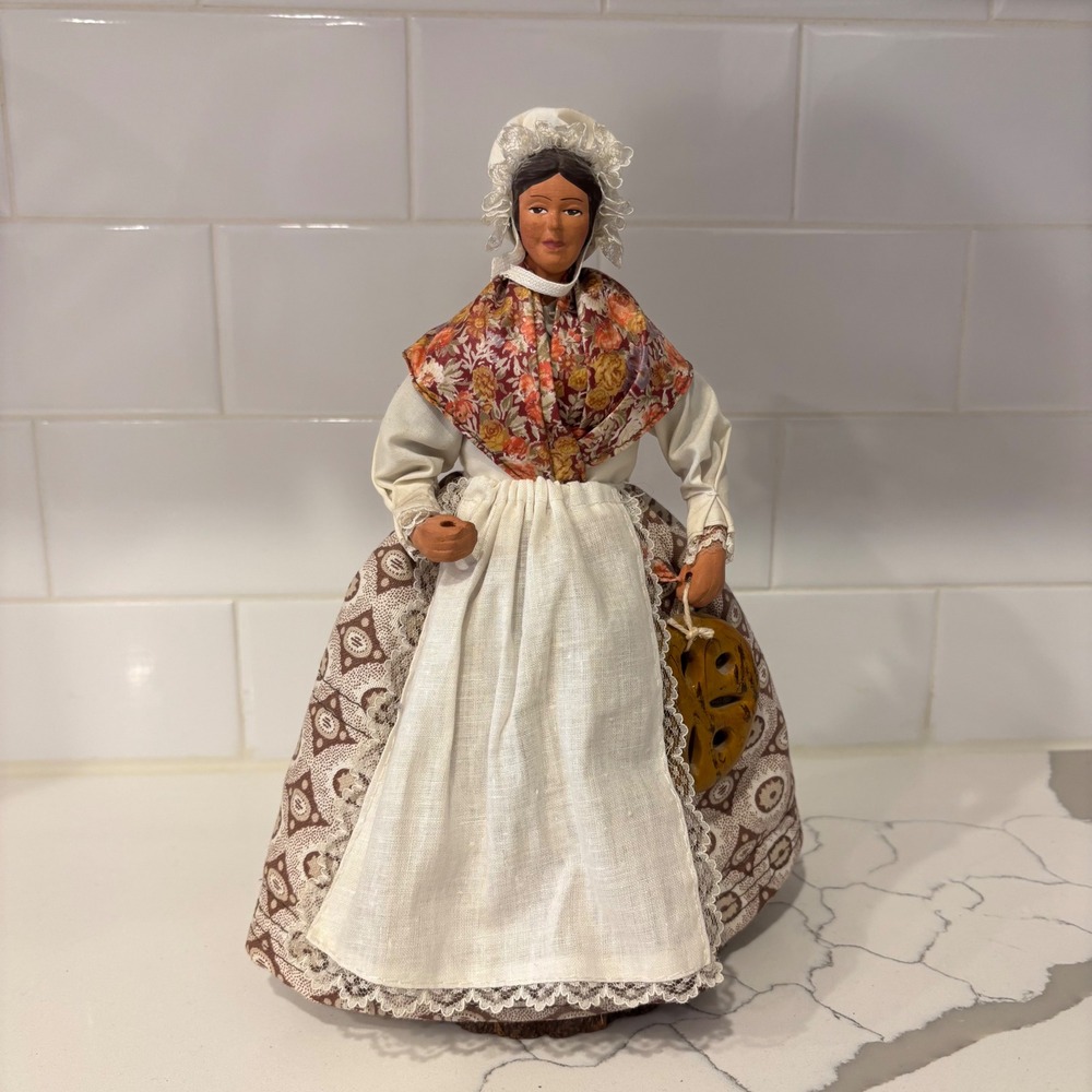 Vintage Santon de Provence Doll Made in France Terracotta Folk Art Figure 10in‎